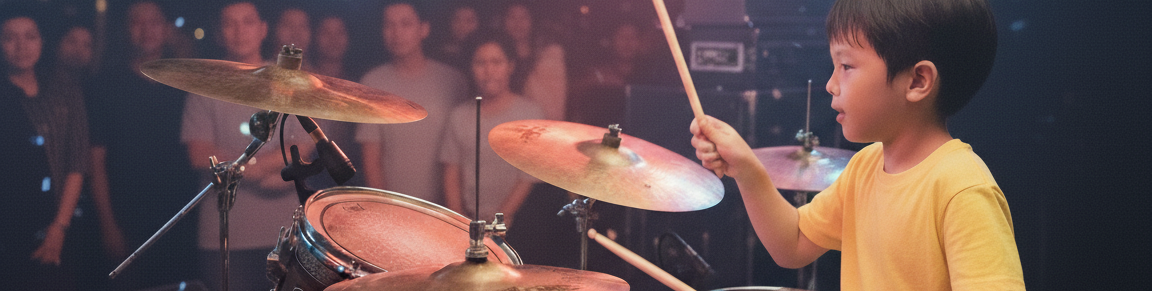 ドラムコースのレッスン風景